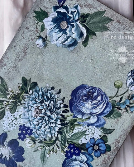 Redesign with Prima - Indigo Petals Small Decor Transfer