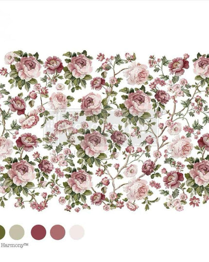 Blushing Blooms Symphony Kacha Decor transfer