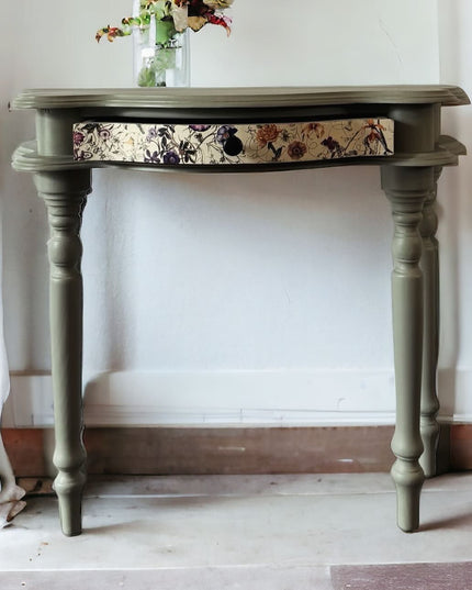 Country pine hall table green 2