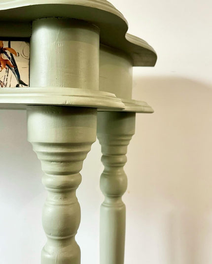 Country pine hall table green 3