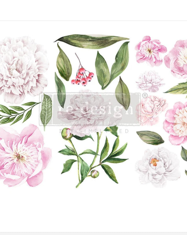 Redesign with Prima - Morning Peonies Small Decor Transfer