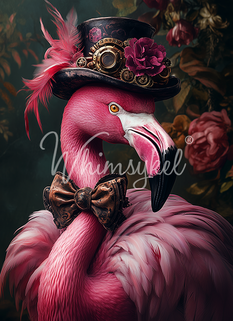 Whimsykel Designs Pink Flamingo Decoupage Paper