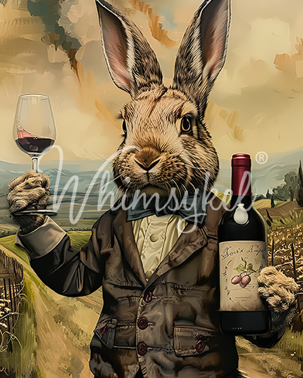 Whimsykel Designs Bunny Bordeaux Decoupage Paper