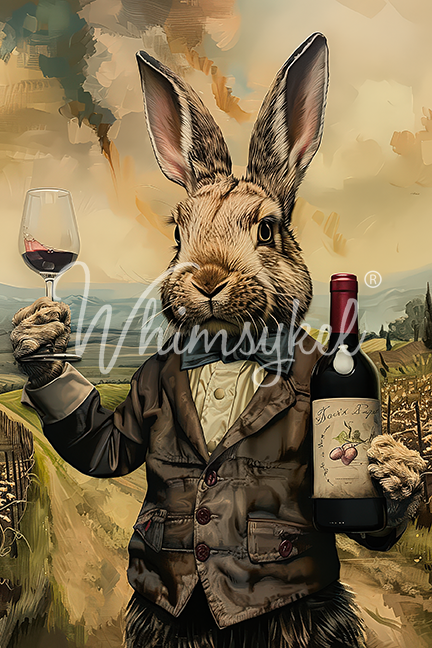 Whimsykel Designs Bunny Bordeaux Decoupage Paper