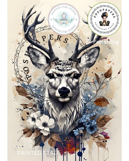 Posh Papers Decoupage Paper - Painted Stag