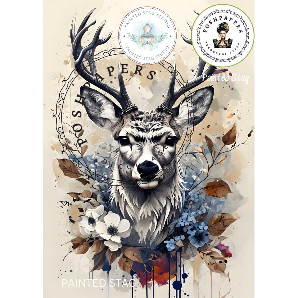 Psoh Paper Posh Papers Decoupage Paper - Painted Stag | Premium Craft S – Blue Boy ...