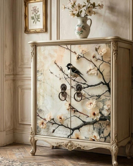 Posh Papers Decoupage Paper - Floral Birds Vintage