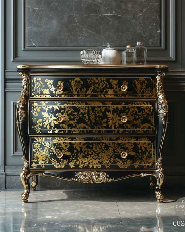 Redesign with Prima Luxe Foliage Gold Foil Decor Transfer