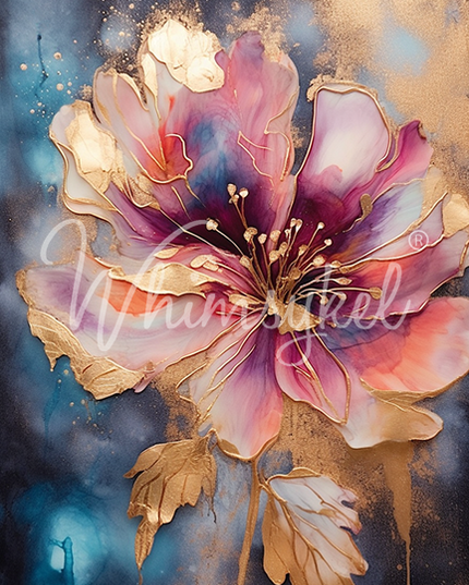 Whimsykel Designs Floral Metallic Ink Decoupage Paper