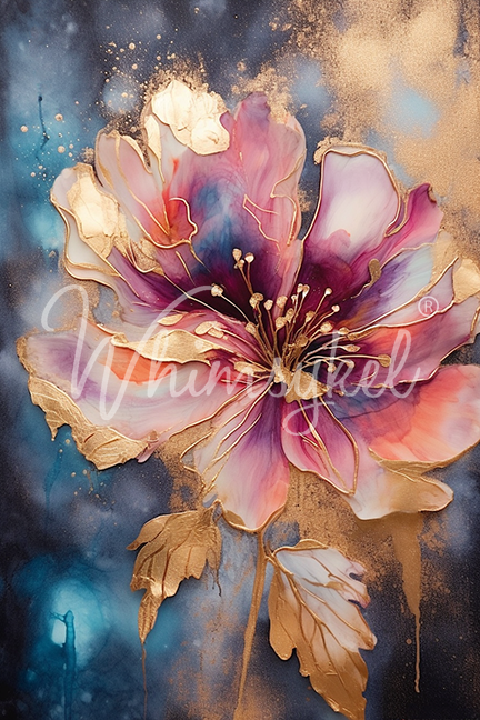 Whimsykel Designs Floral Metallic Ink Decoupage Paper
