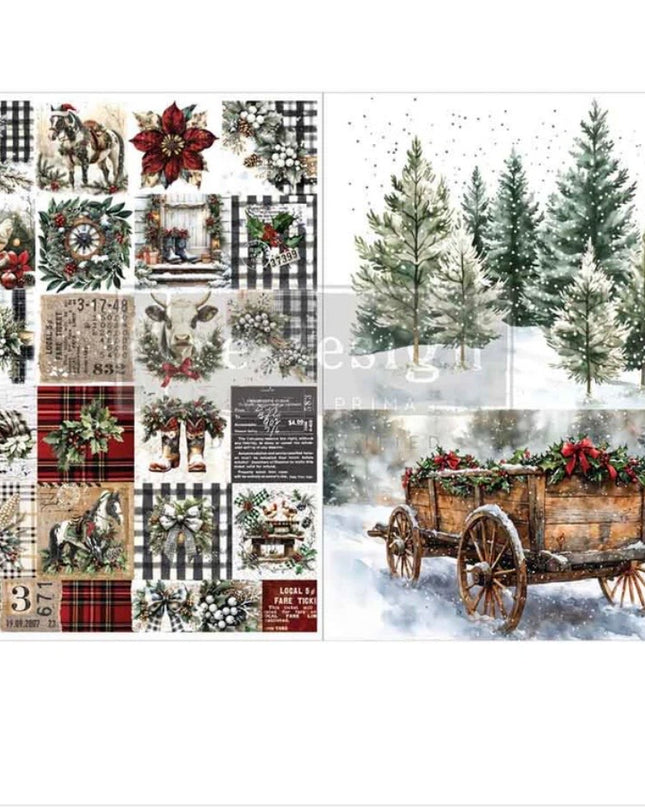 Redesign With Prima Farmhouse Frost A4 Decoupage Fibre Paper Pack