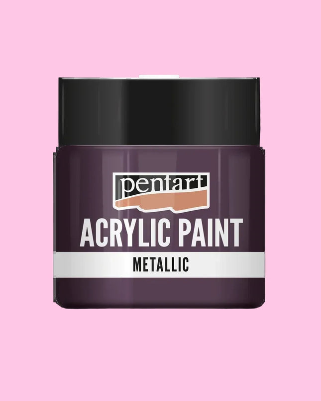 Pentart Metallic Acrylic Paint egg plant deep purple 50ml 