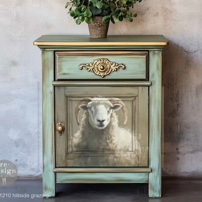 Redesign With Prima -  Hillside Grazing Sheep A3 Decoupage Paper