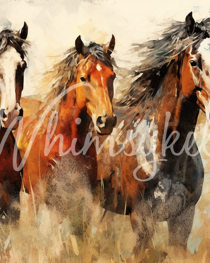 Whimsykel Designs Graceful Steeds Decoupage Paper