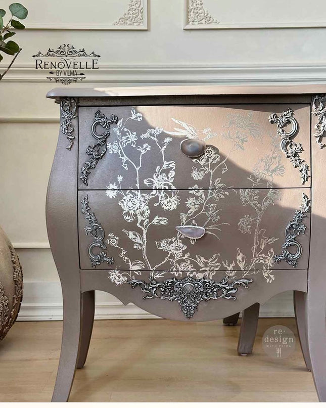 Redesign with Prima Kacha Silver Bird Kacha Decor Transfer