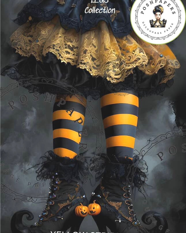 Posh Papers Decoupage Paper - Yellow Stripes