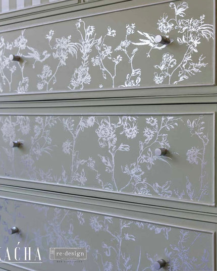 Redesign with Prima Kacha Silver Bird Kacha Decor Transfer