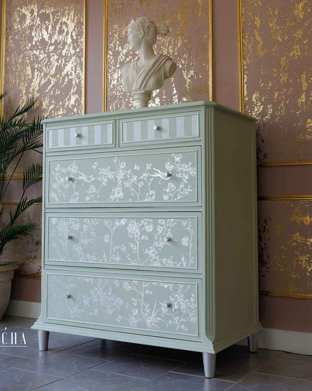 Redesign with Prima Kacha Silver Bird Kacha Decor Transfer