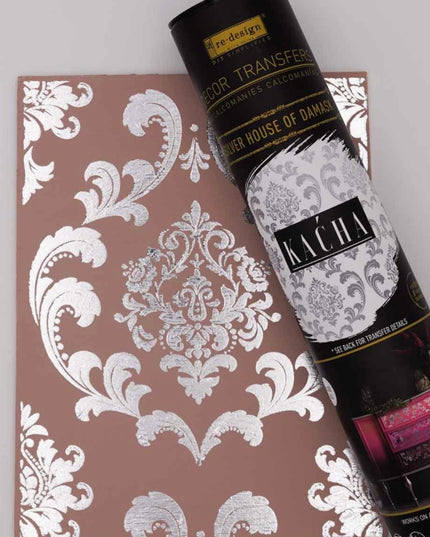 Redesign with Prima Silver House Damask Kacha Decor Transfer