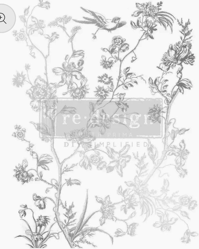 Redesign with Prima Kacha Silver Bird Kacha Decor Transfer
