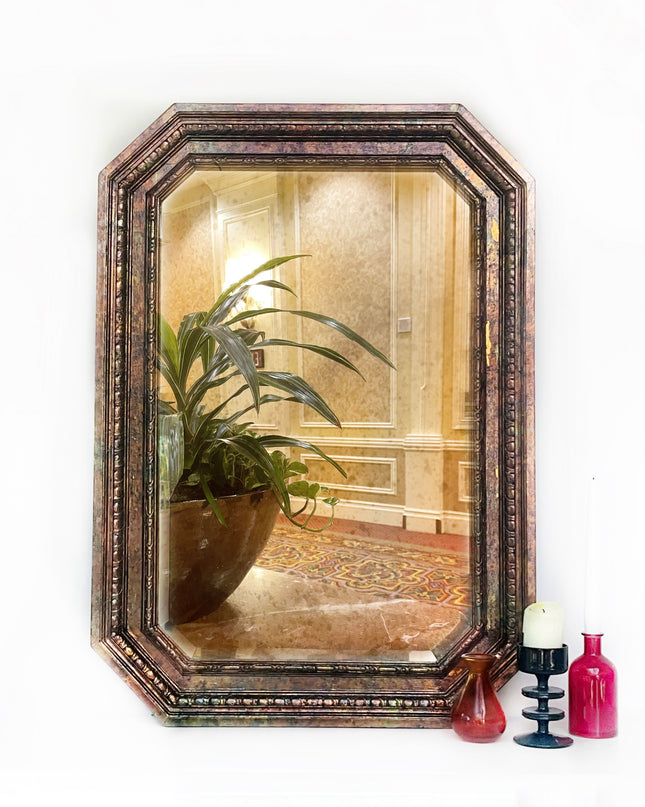Large Vintage Wall Mirror Copper Coloured
