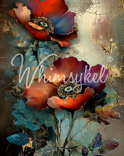 Whimsykel Designs Moody Petals Flower Decoupage Paper