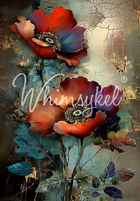 Whimsykel Designs Moody Petals Flower Decoupage Paper