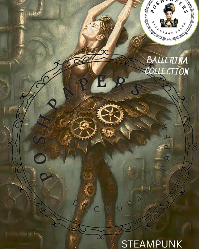 Posh Papers Decoupage Paper - Steampunk Ballerina