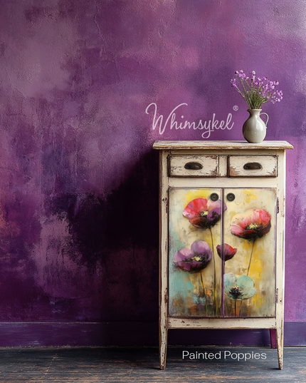 Whimsykel Designs Painted Poppies Decoupage Paper