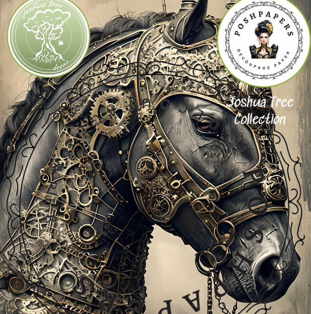 Posh Papers decoupage paper steampunk horse