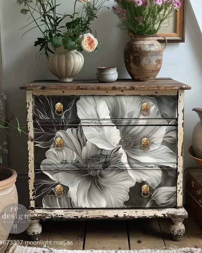 Redesign with Prima - Moonlight Matilijia A1 Decoupage Fibre Paper