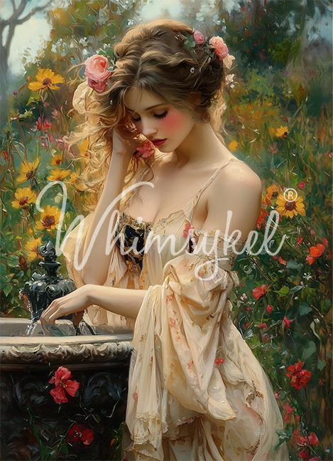 Whimsykel Designs Rosewater Fountain Decoupage Paper
