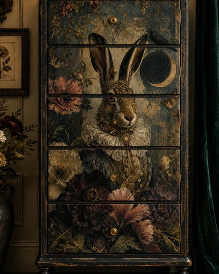 Three Yellow Goats Velvet Hare Decoupage Paper