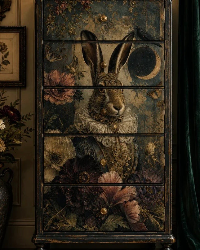 Three Yellow Goats Velvet Hare Decoupage Paper