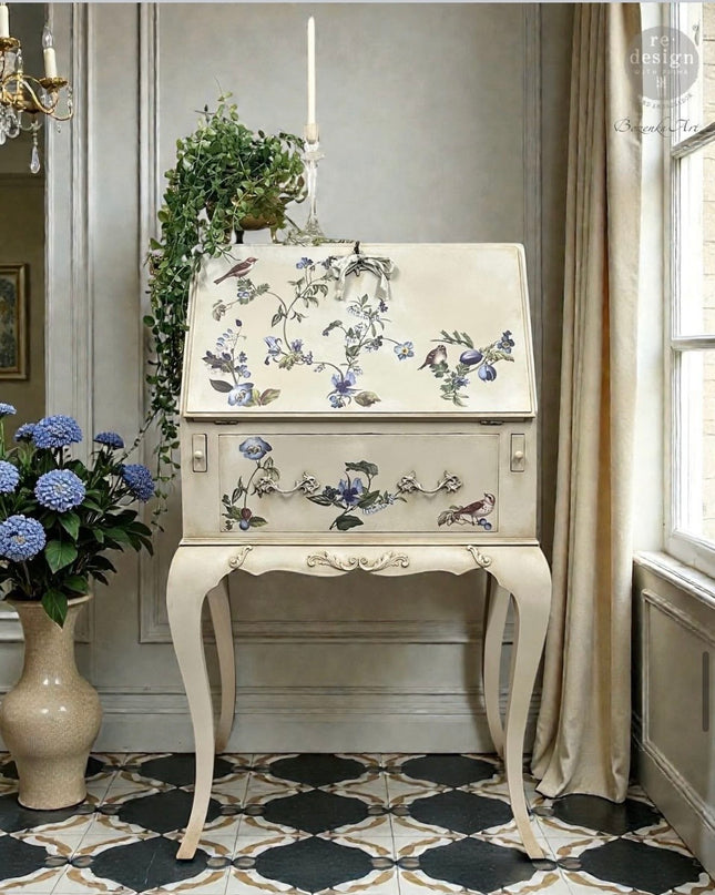 Redesign with Prima Chirping Charm Decor Transfer - Bird & Floral Design 24x35