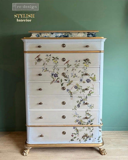 Redesign with Prima Chirping Charm Decor Transfer - Bird & Floral Design 24x35