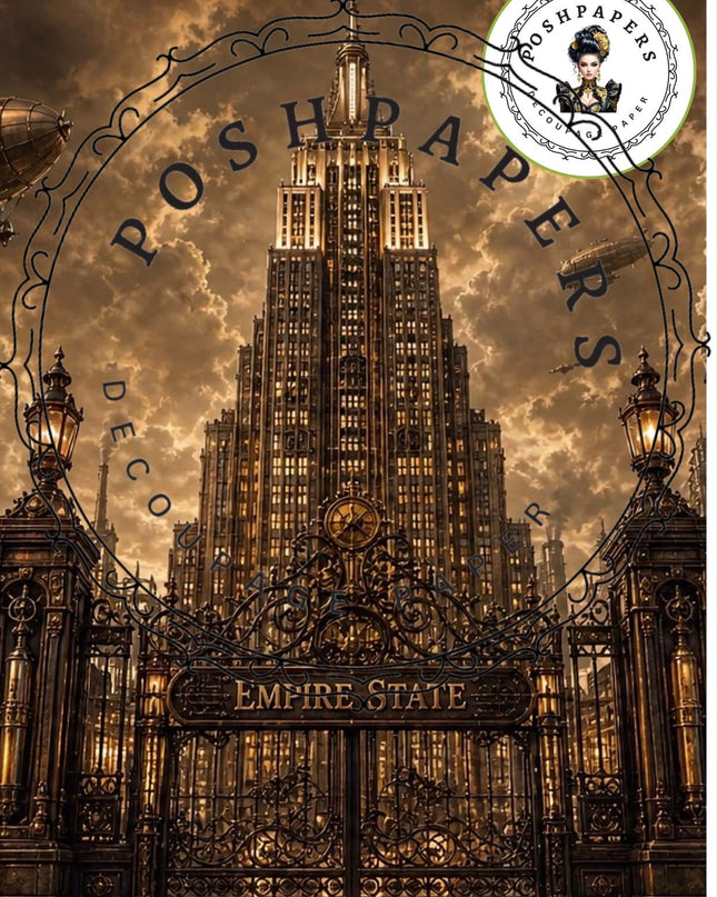 Posh Papers Empire State Decoupage Paper, Sepia Style Furniture Art