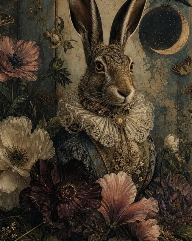 Three Yellow Goats Velvet Hare Decoupage Paper