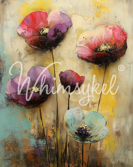 Whimsykel Designs Painted Poppies Decoupage Paper