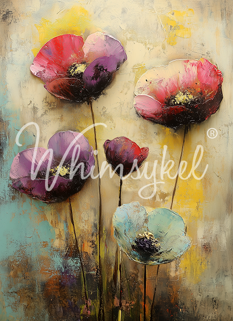 Whimsykel Designs Painted Poppies Decoupage Paper