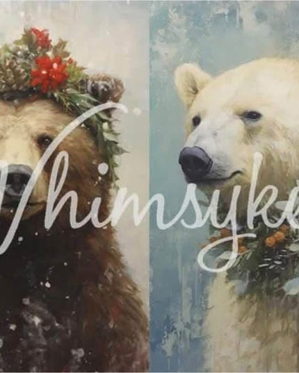 Whimsykel Designs Northern Keepers, Christmas Bear Decoupage Paper