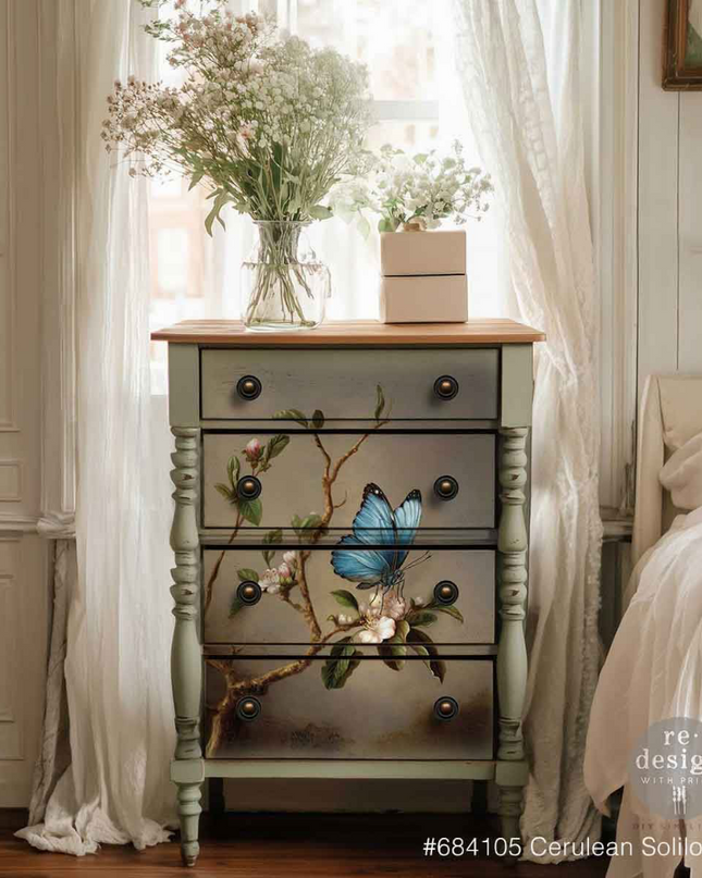 Redesign With Prima Cerulean Soliloquy Decoupage Paper