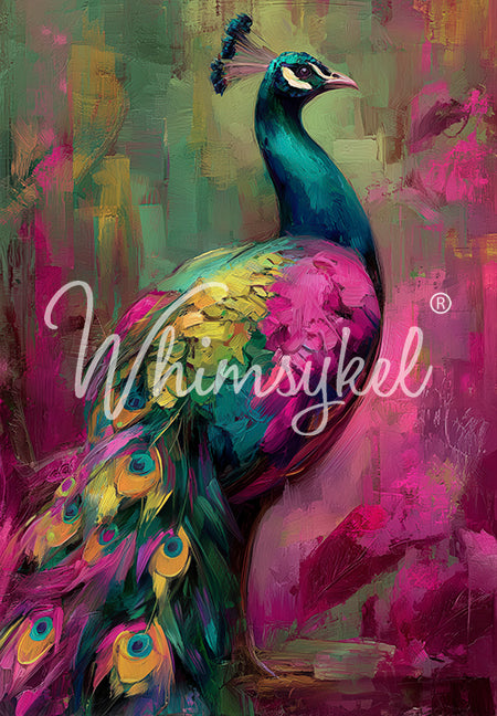 Whimsykel Designs Regal Confidence, Peacock Decoupage Paper