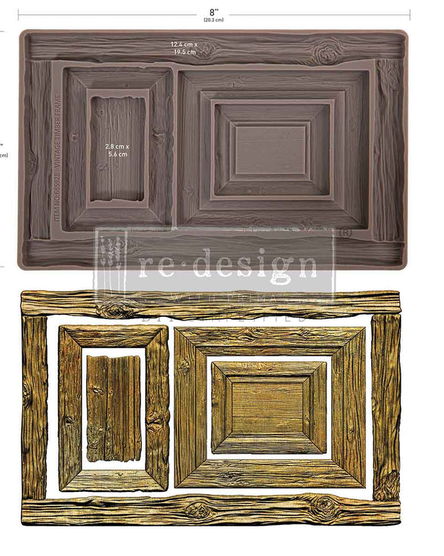 Redesign With Prima Vintage Timber Christmas Decor Mould, wooden frame silicon mould