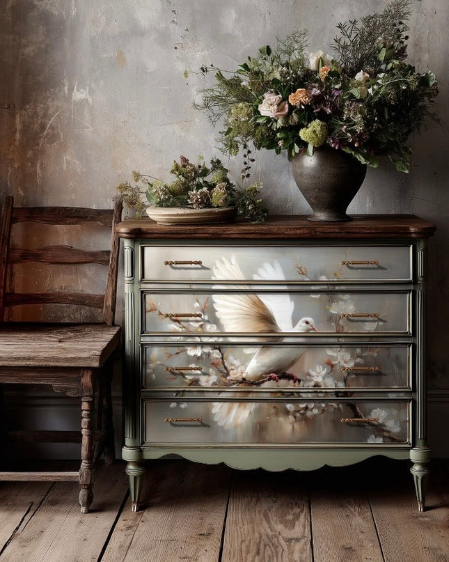 Redesign with Prima Alabaster Grace Kacha A1 Fiber Decoupage Paper