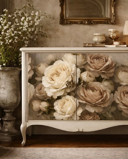 Mint by Michelle -  Antique Cream Rose Decoupage Paper