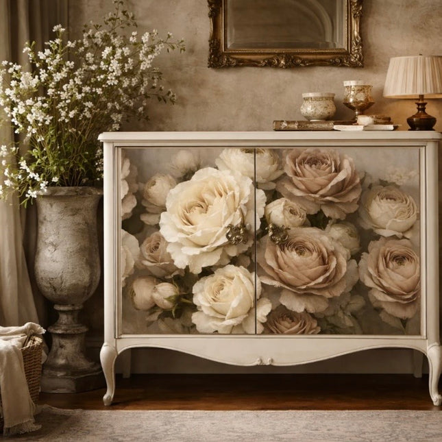 Mint by Michelle -  Antique Cream Rose Decoupage Paper