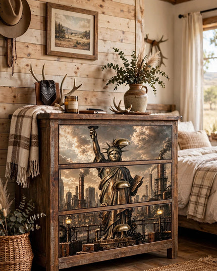 Posh Papers Statue of Liberty Decoupage Paper, Sepia Style Furniture Art