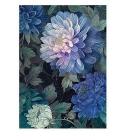 Redesign With Prima - A3 Blue Floral Decoupage Paper - Moonlit Periwinkle