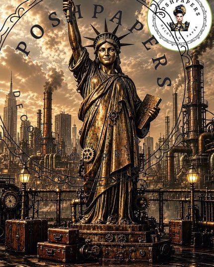 Posh Papers Statue of Liberty Decoupage Paper, Sepia Style Furniture Art